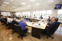 Secretário da Indústria, Comércio e Serviços Ricardo Barros em reunião do Conselho do Sebrae na segunda-feira (20). Na oportunidade, o secretário levou a proposta do governador Ratinho Jr para que o Estado e prefeituras façam mais compras das micro e pequenas empresas do próprio estado. Foto: Jonas Oliveira/SEIC