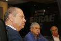 Secretário da Indústria, Comércio e Serviços Ricardo Barros em reunião do Conselho do Sebrae na segunda-feira (20). Na oportunidade, o secretário levou a proposta do governador Ratinho Jr para que o Estado e prefeituras façam mais compras das micro e pequenas empresas do próprio estado. Foto: Jonas Oliveira/SEIC
