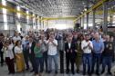 Governador Carlos Massa Ratinho Junior e o secretário de Indústria, Comércio e Serviços, Ricardo Barros,  na inauguração da nova planta industrial da Cimflex, em Maringá.