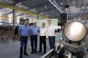 Governador Carlos Massa Ratinho Junior e o secretário de Indústria, Comércio e Serviços, Ricardo Barros,  na inauguração da nova planta industrial da Cimflex, em Maringá.