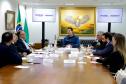 O governador Carlos Massa Ratinho Junior recebeu nesta quinta-feira (10), no Palácio Iguaçu, o presidente da Mondelēz no Brasil, Liel Miranda. O diretor-geral da SEIC, Christiano Puppi, esteve presente. Foto: Ari Dias/AEN, 