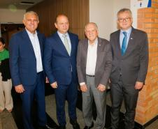Secretário estadual da Indústria, Comércio e Serviços, Ricardo Barros, participa no Sebrae do encontro dos Comitês Técnicos do Fórum Permanente das Micro e Empresas de Pequeno Porte do Estado do Paraná (Fopeme). O encontro vai formular propostas a serem encaminhadas ao Congresso Nacional de melhorias para o ambiente de negócios das micro e pequenas empresas. - Curitiba/Pr, 27/04/2023 - Foto Jonas Oliveira Foto: Jonas Oliveira/SEIC