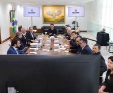 Reunião do governador Ratinho Jr com a Cooperativa Agrária para anunciar investimento de R$ 500 milhões em nova maltaria em Guarapuava